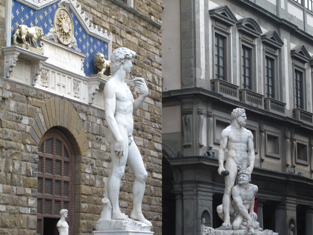 Statues in front of Palazzo Vecchio