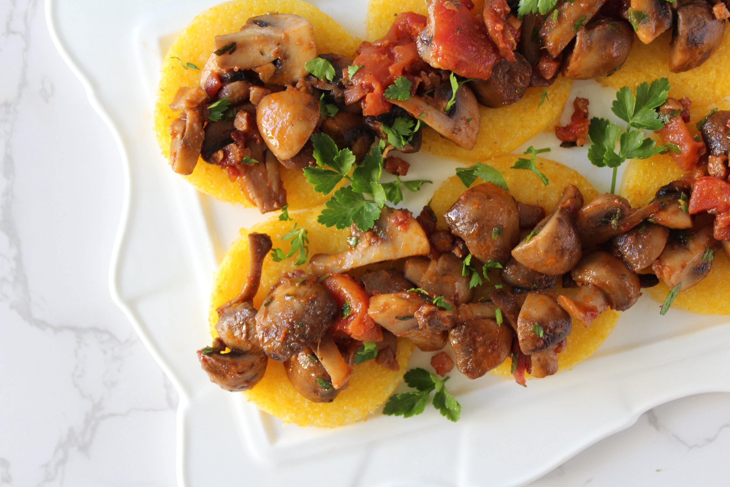Grilled Polenta with Herbed Mushrooms