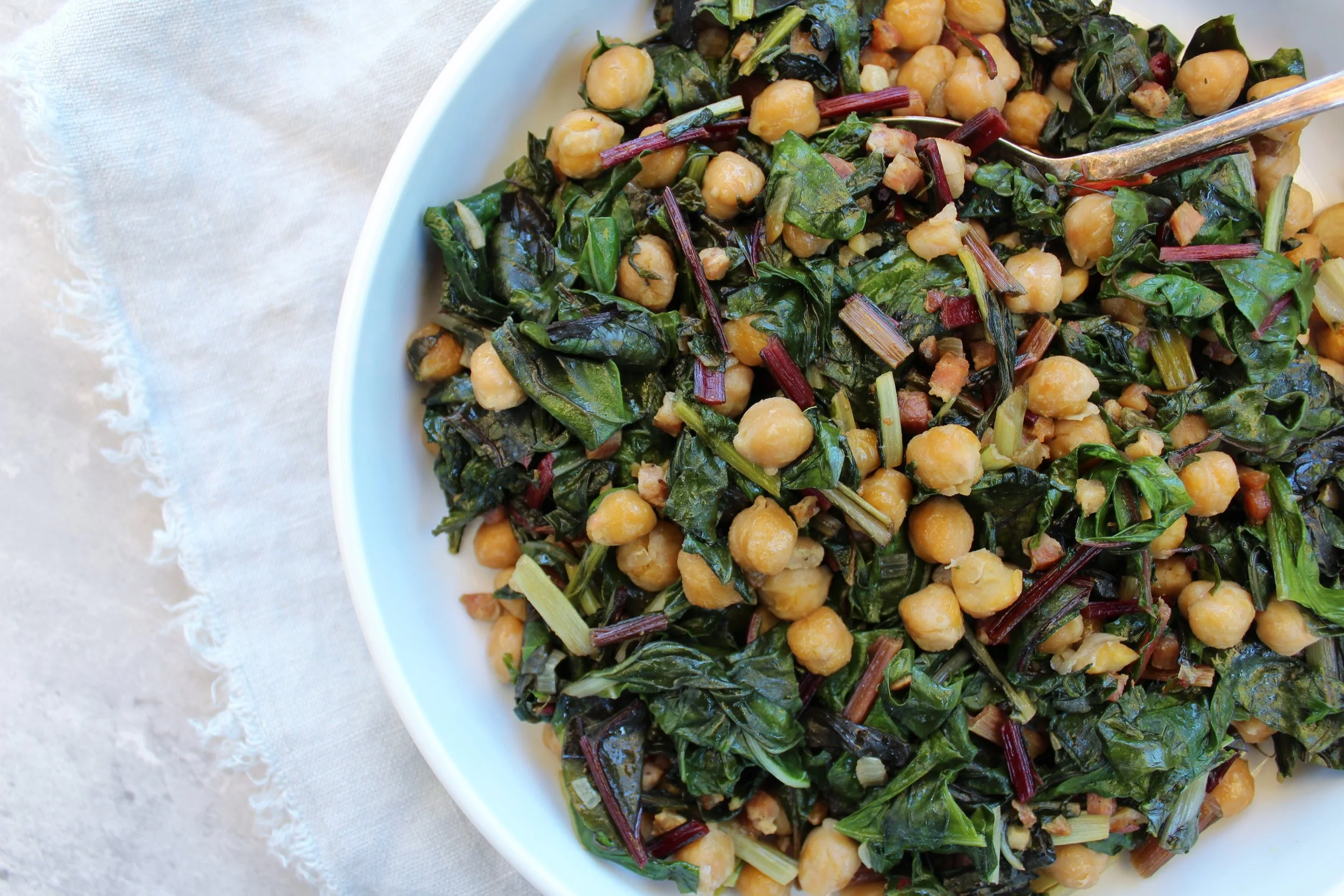Tuscan Chard &amp; Garbanzo Bean Salad - Bietola e Ceci