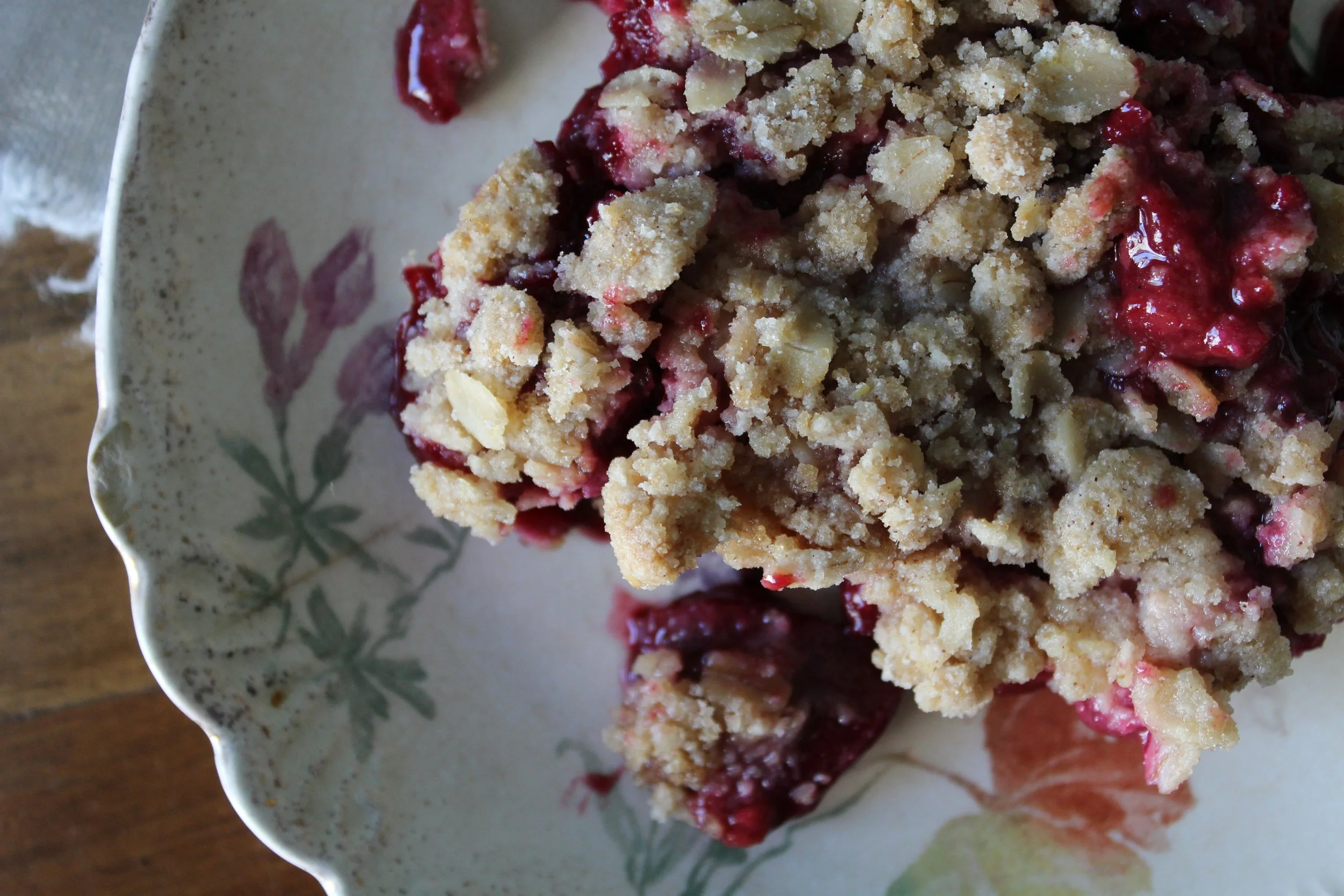 Gluten Free (or regular) Mixed Fruit Crisp creative and colorful