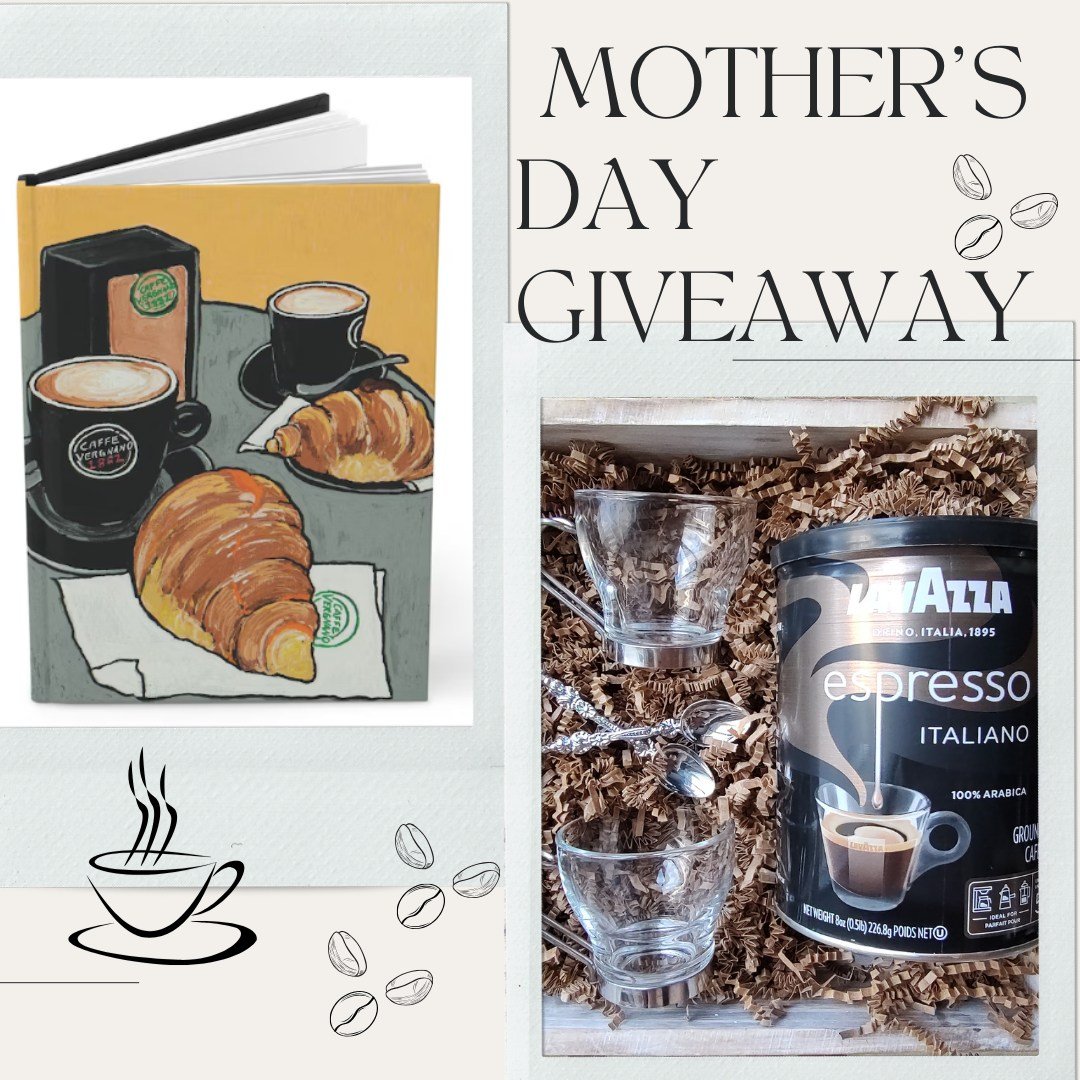 ✨☕MOTHER'S DAY GIVEAWAY ☕✨
I'm excited to be teaming up with Edna from @LemmMade to bring you these fabulous coffee themed gifts for Mother's Day.

 ✨What you will receive

1. 1- Beautiful journal with art from Edna's travels to Italy - From @Lemmmad