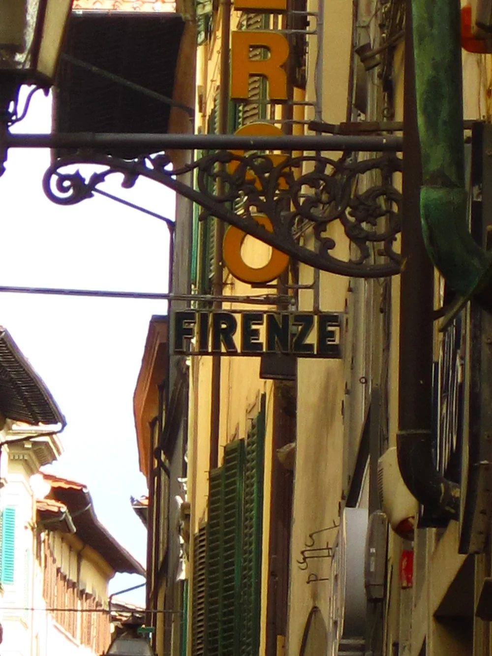 Firenze sign in the historic center