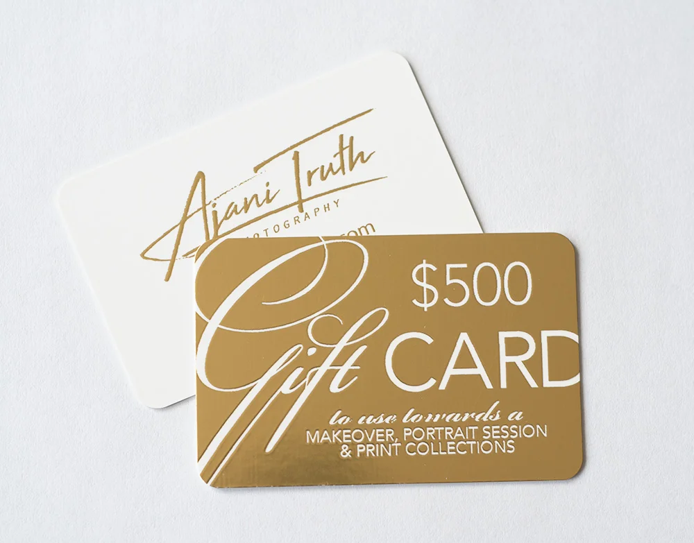 $500 Gift card towards makeover, portrait session and print collections