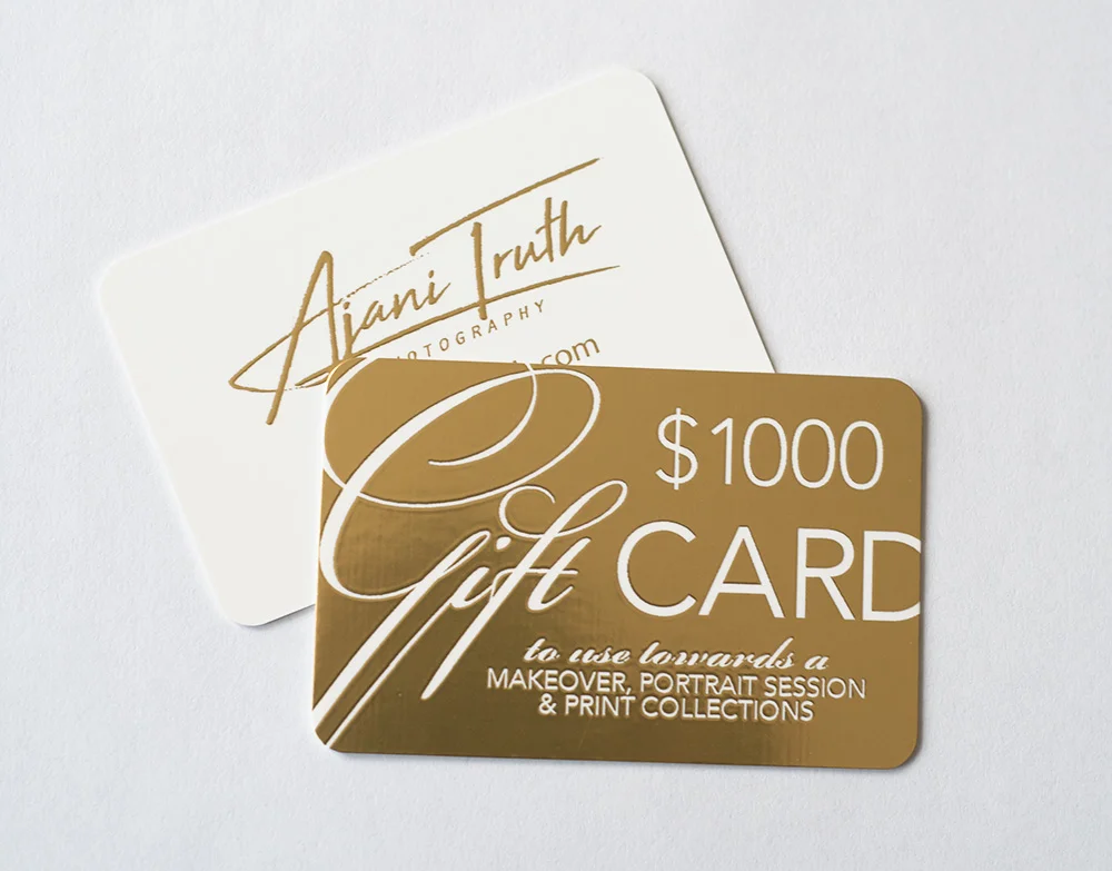 $1000 Gift card towards makeover, portrait session and print collections