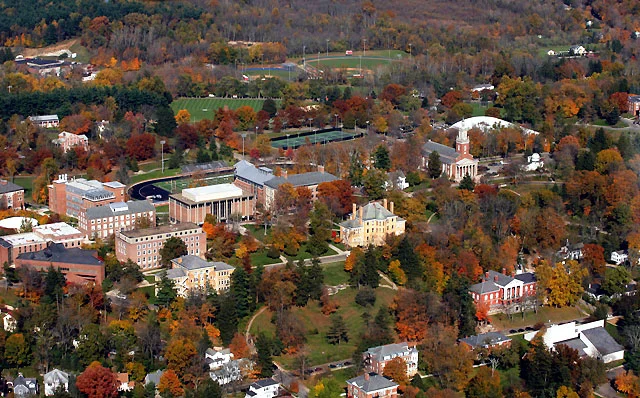 Aerial View of Denison Campus in Fall (Photo by denison@flickr.com)