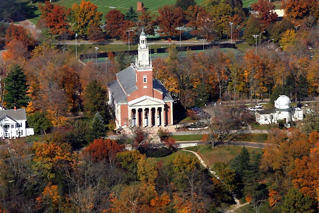 Aerial View of Swasey Chapel (Photo by denison@flickr.com)