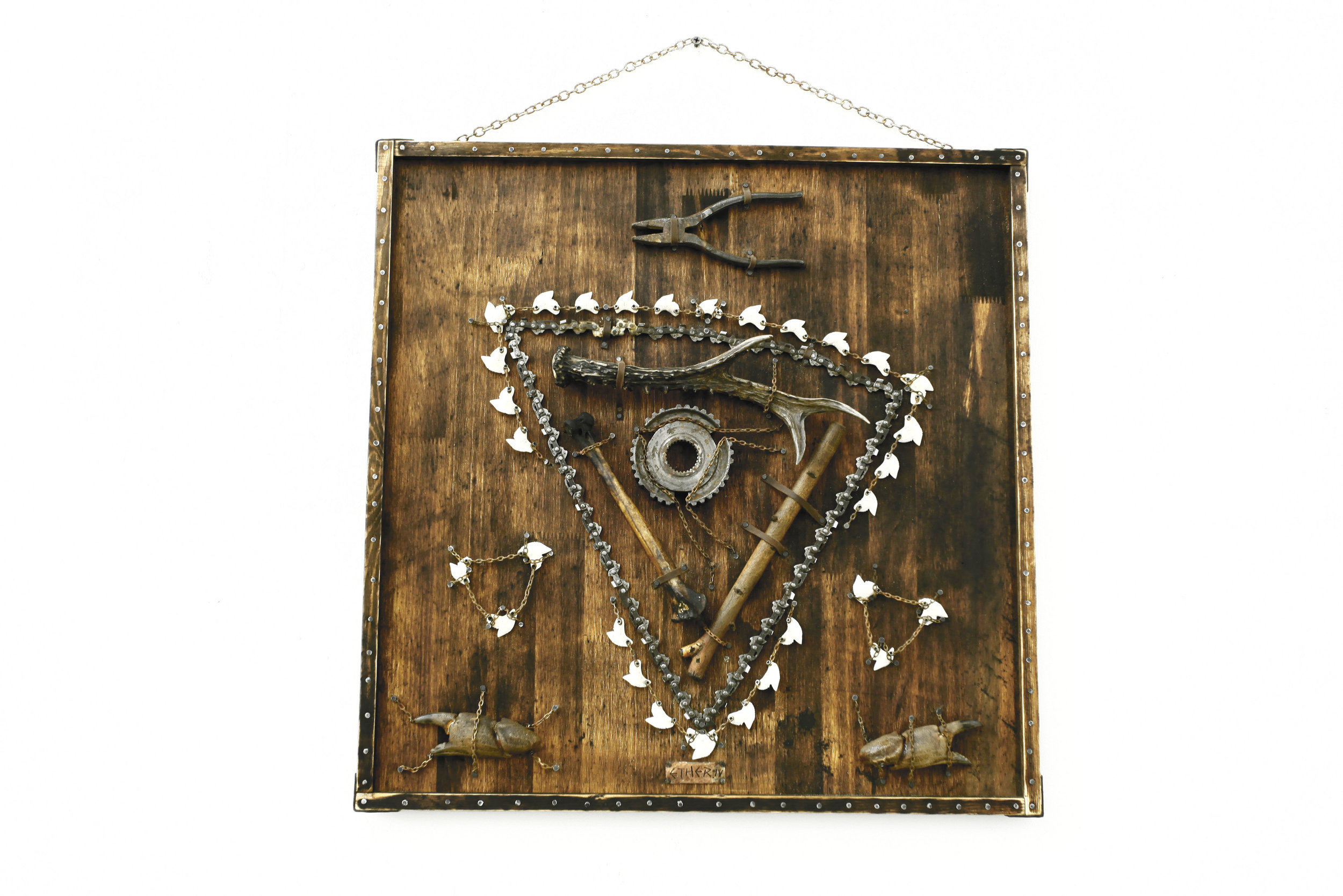  Ether-IV, 2015  organic remains, industrial wastes  60 × 60 cm 