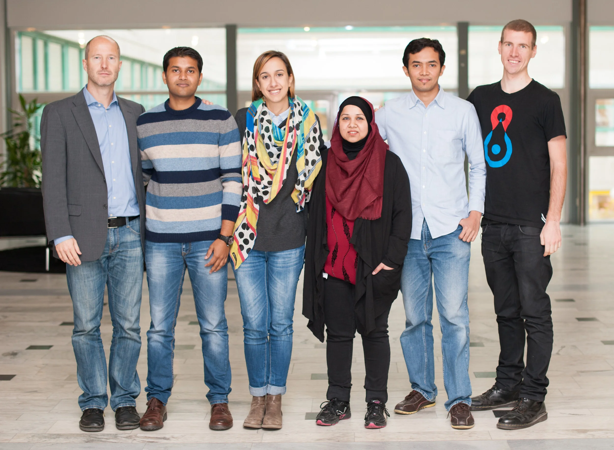 From left to right: Carsten, Niyaz, Enrichetta, Tahmina, Kadir, Matthias