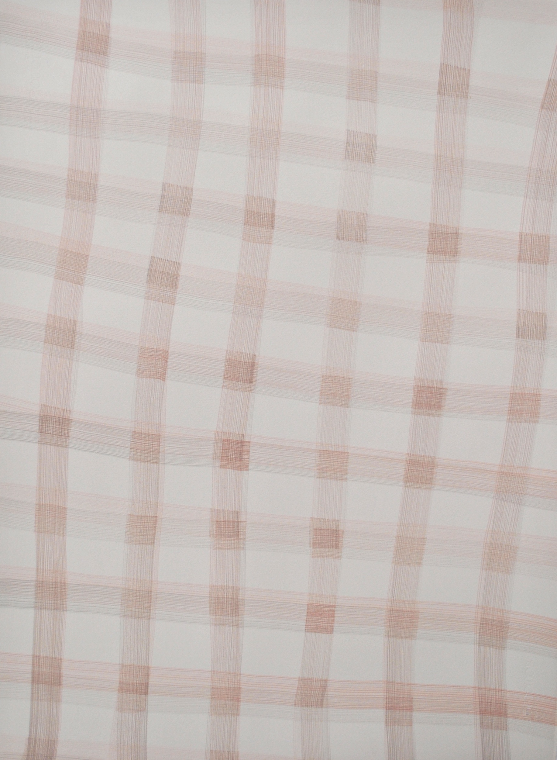 Plaid Red Casein Paint on Paper 76 x 56 cm