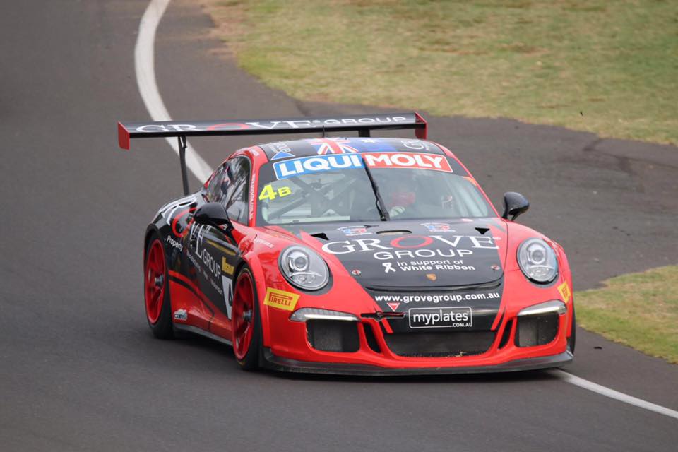 The Grove Racing Porsche is seen competing at the 2017 Liqui Moly Bathurst 12 HR