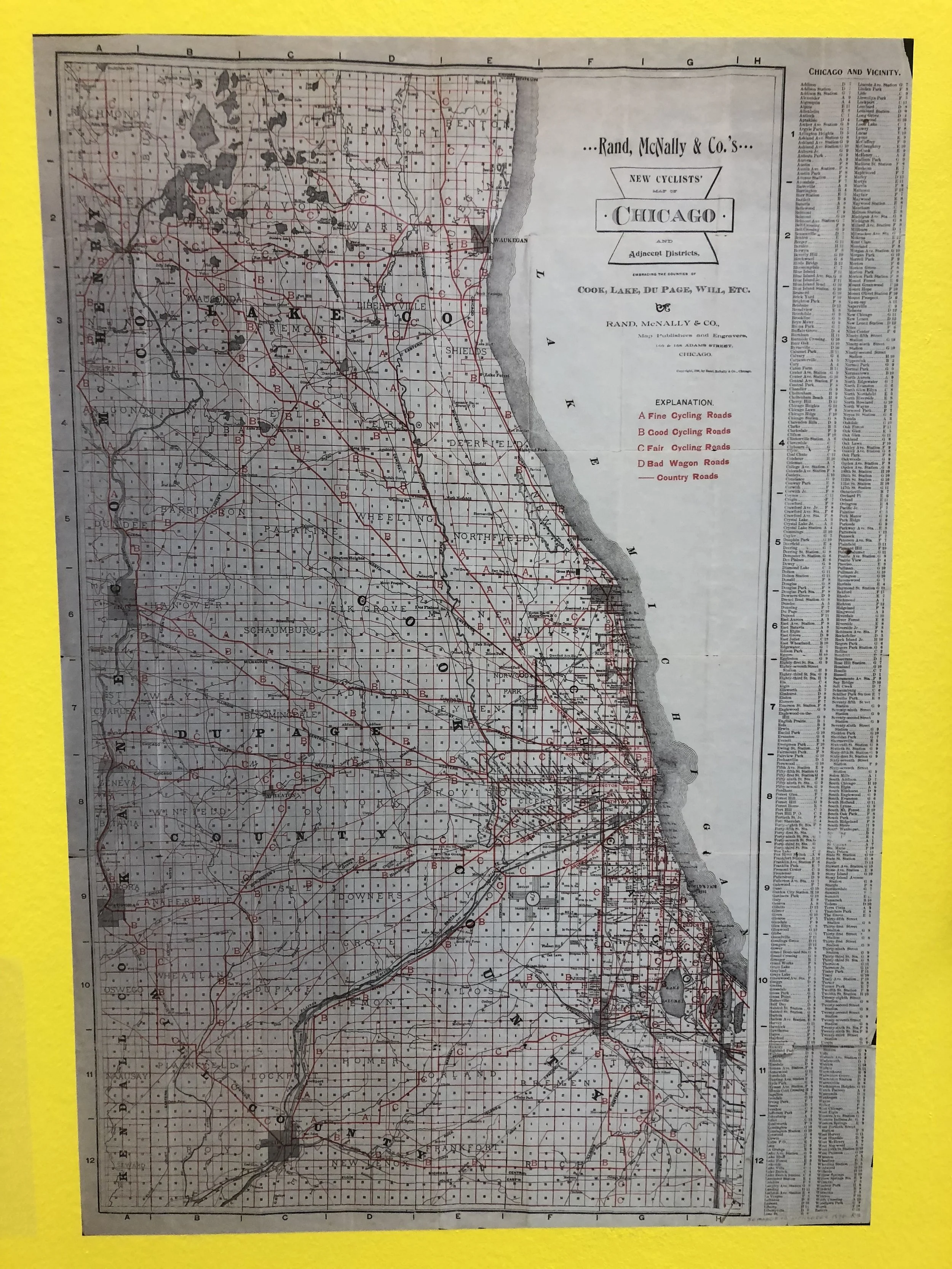 Rand McNally’s cycling map of Chicago could be considered one of the very first spot maps.
