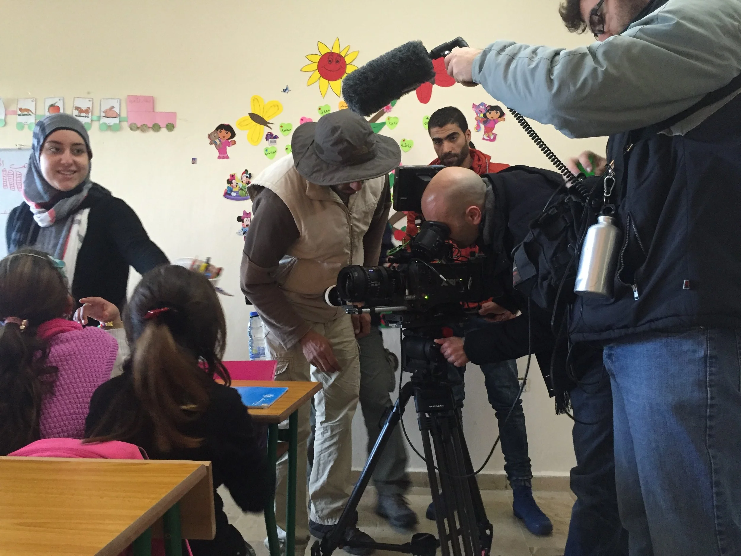 Filmaufnahmen über Swiss4Syria mit Regisseur Pierre Aboujaoude