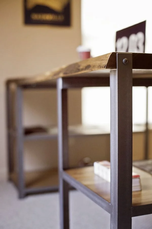 Iron frame and shelving
