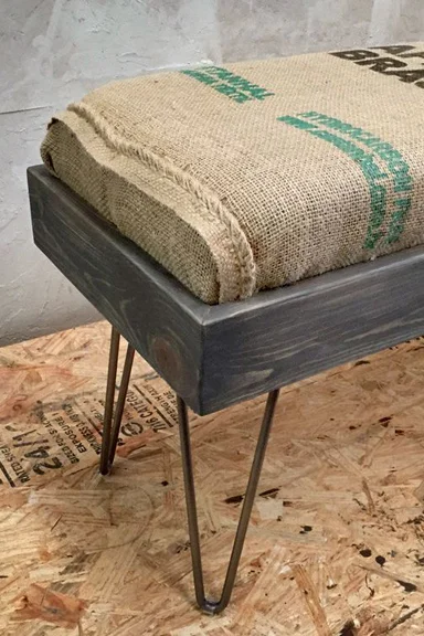Custom Burlap Bench