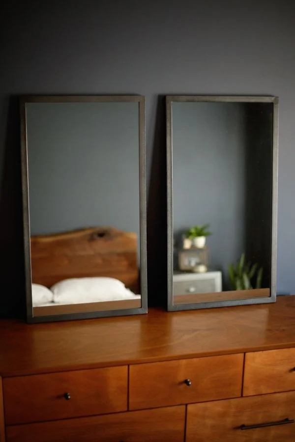 Custom Twin Metal Framed Mirrors
