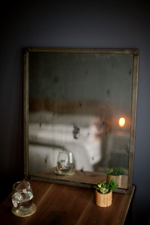 Custom Distressed Metal Framed Mirror