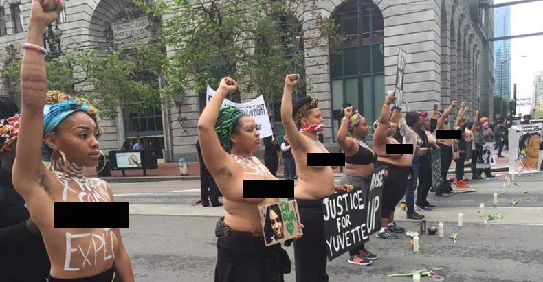 Black women organizers stage #SayHerName Action In Protest of violence against women.