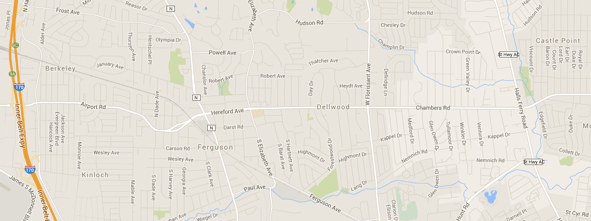 A photo from iloveferguson.com of an “I ❤ Ferguson” lawn sign.