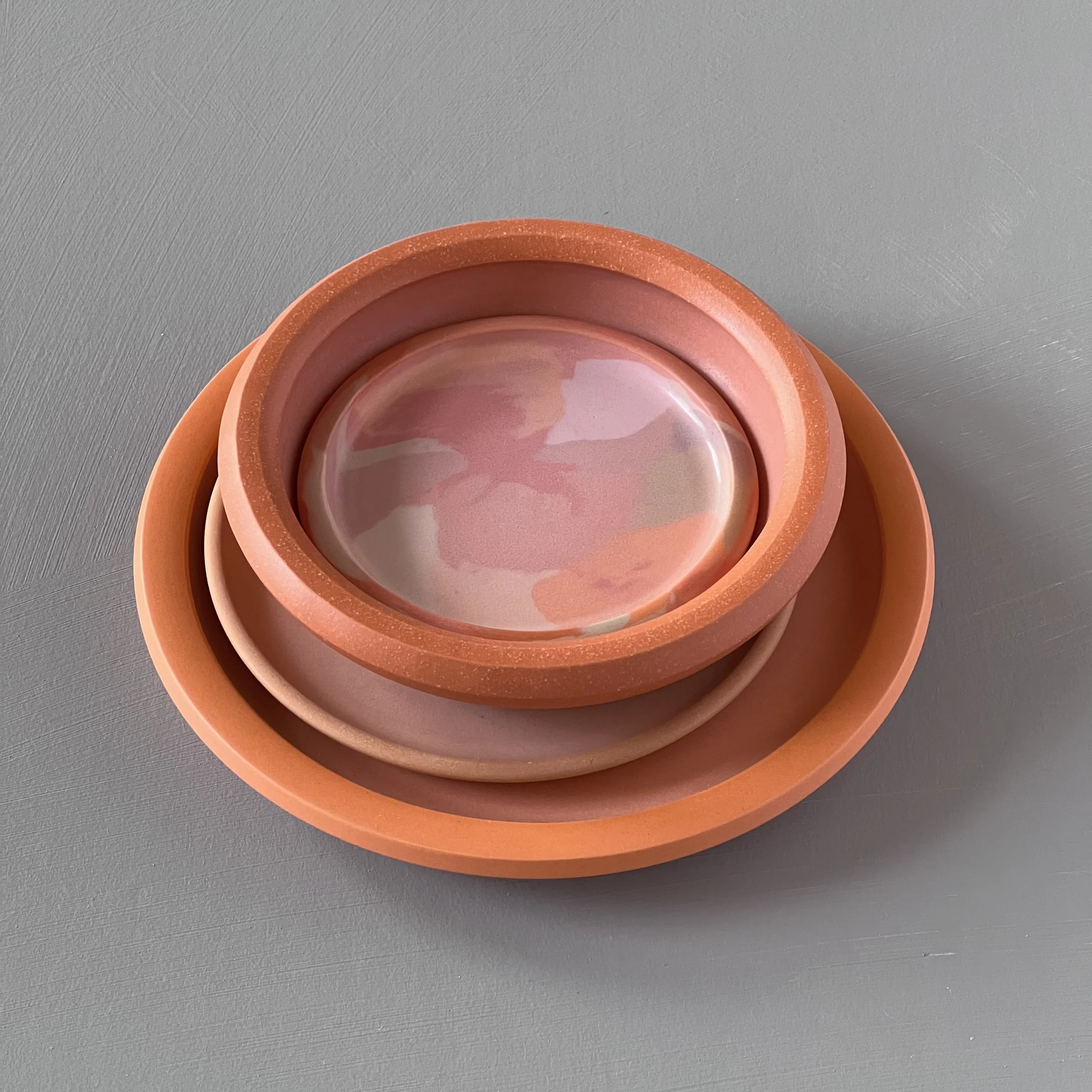 prop stylist's collection of mini & small vessels, orange # 2