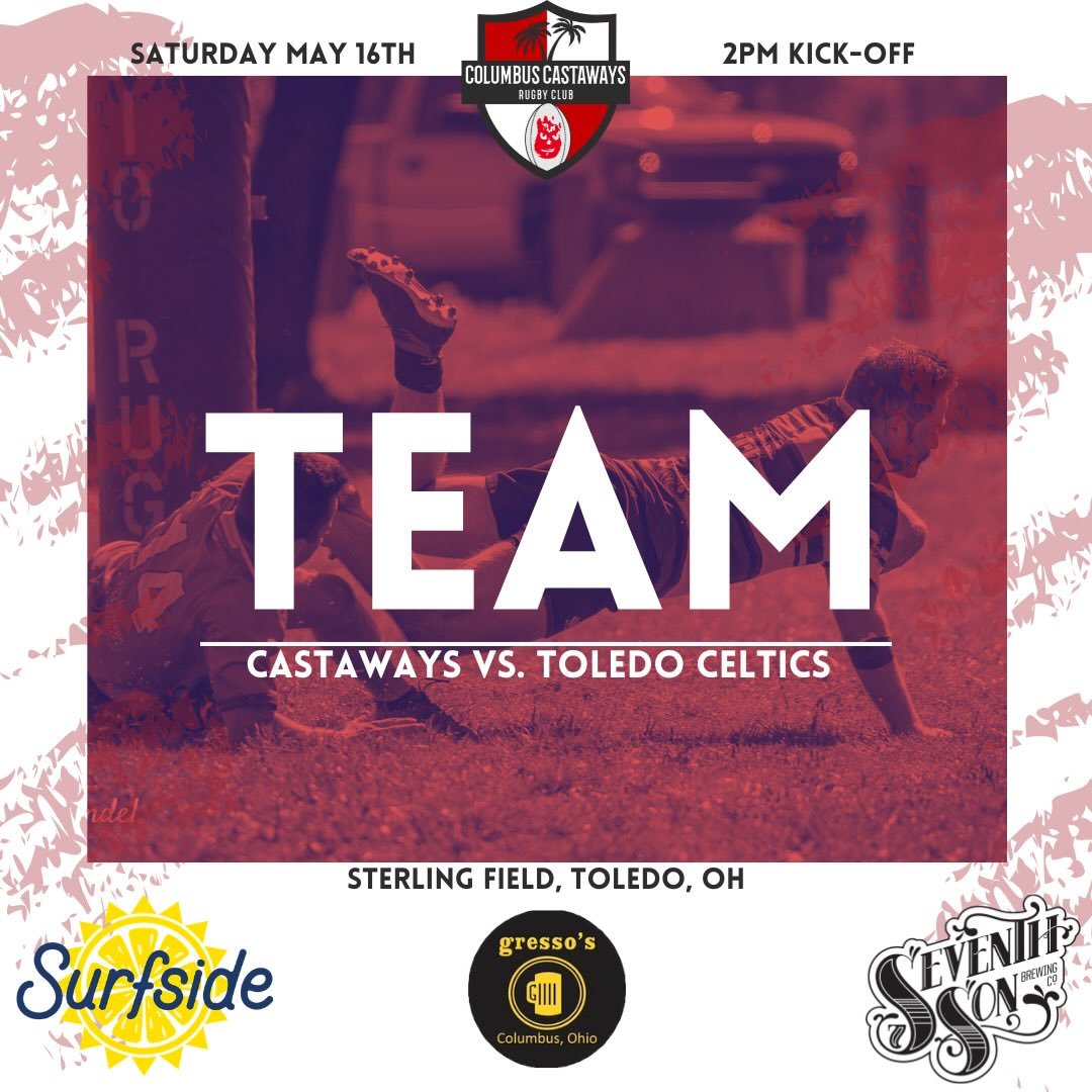 Your Columbus Castaways headed north to take on the Toledo Celtics.

Kick off is 2PM at Sterling Field in Toledo. Social to follow.

Time to care of business.

#rugby #midwestrugby #castaways #castawaysrugby #ohiorugby