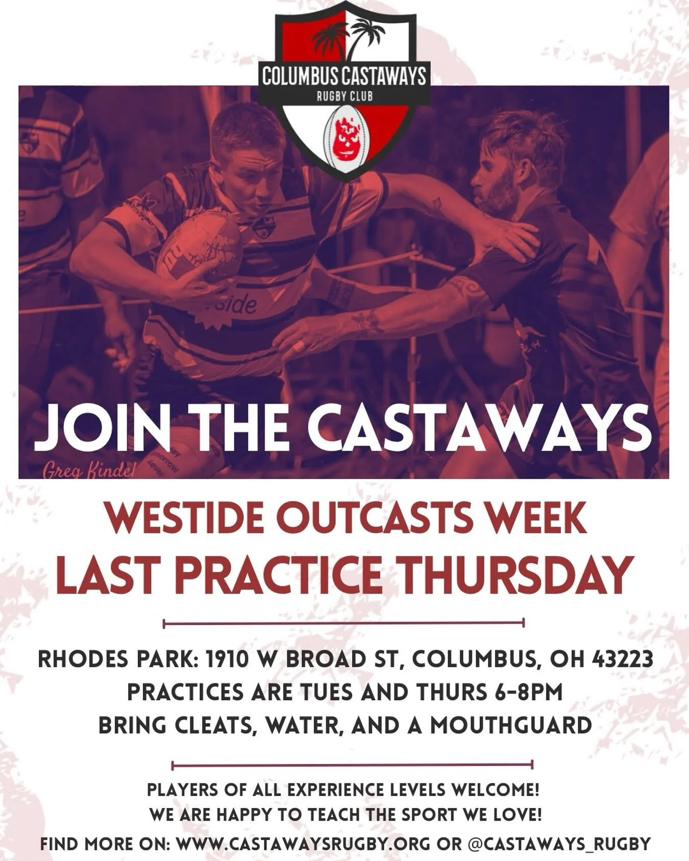 Tomorrow is the last practice of the season before we head west to take on the Westside Outcasts in Indianapolis this weekend.

Make sure to be there. It&rsquo;s your last chance to put the work in and earn that starting shirt.

See you there!

#rugb