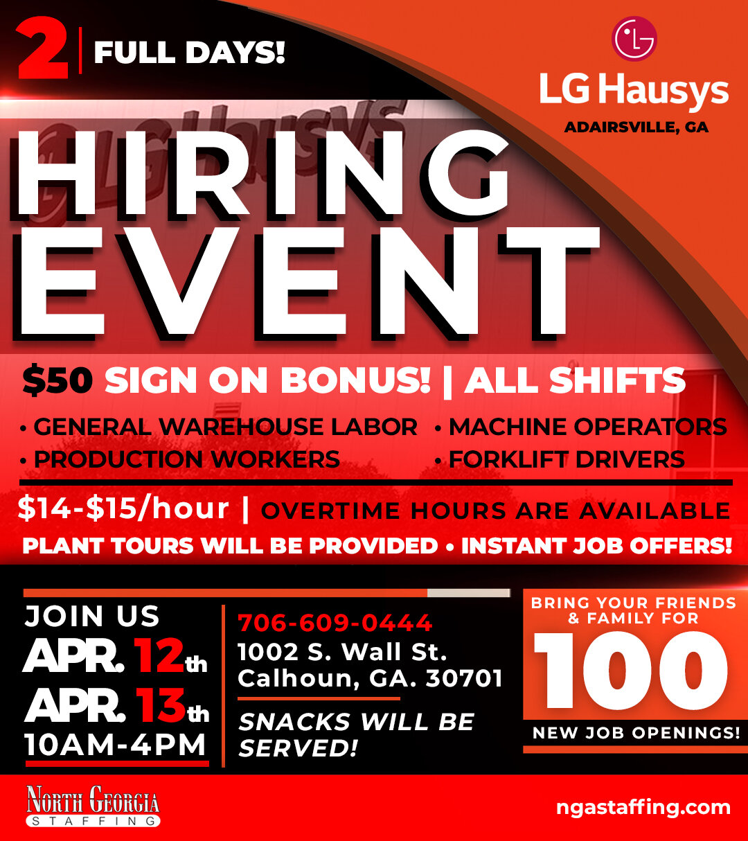 NGA STAFFING EVENTS — NGA Staffing