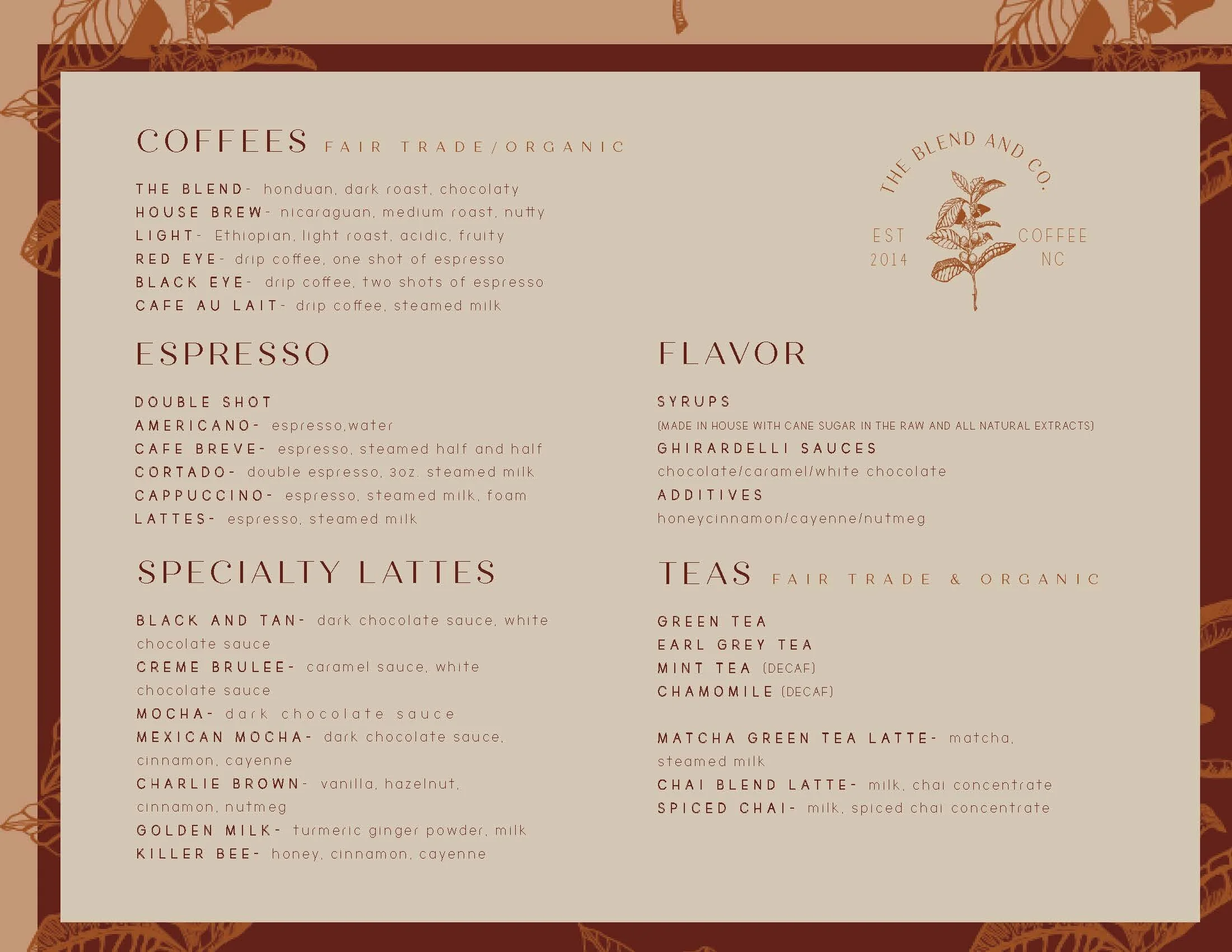 Menu — The Blend & CO.