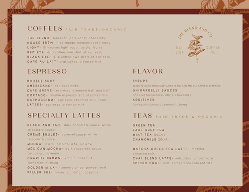 Menu — The Blend & CO.