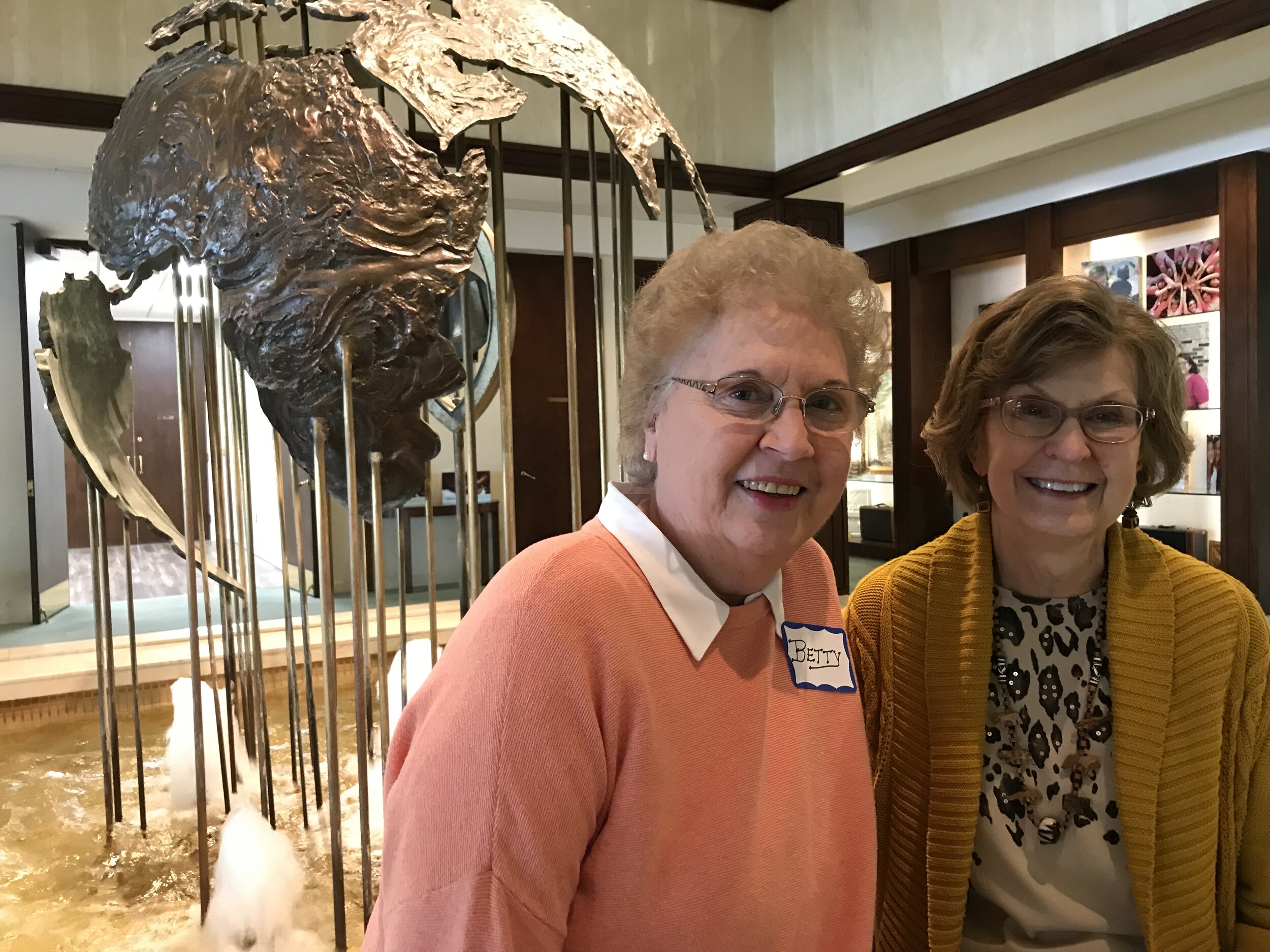 Betty Wiseman (left) with Creely Wilson (right) at the national WMU building in Birmingham, Alabama.