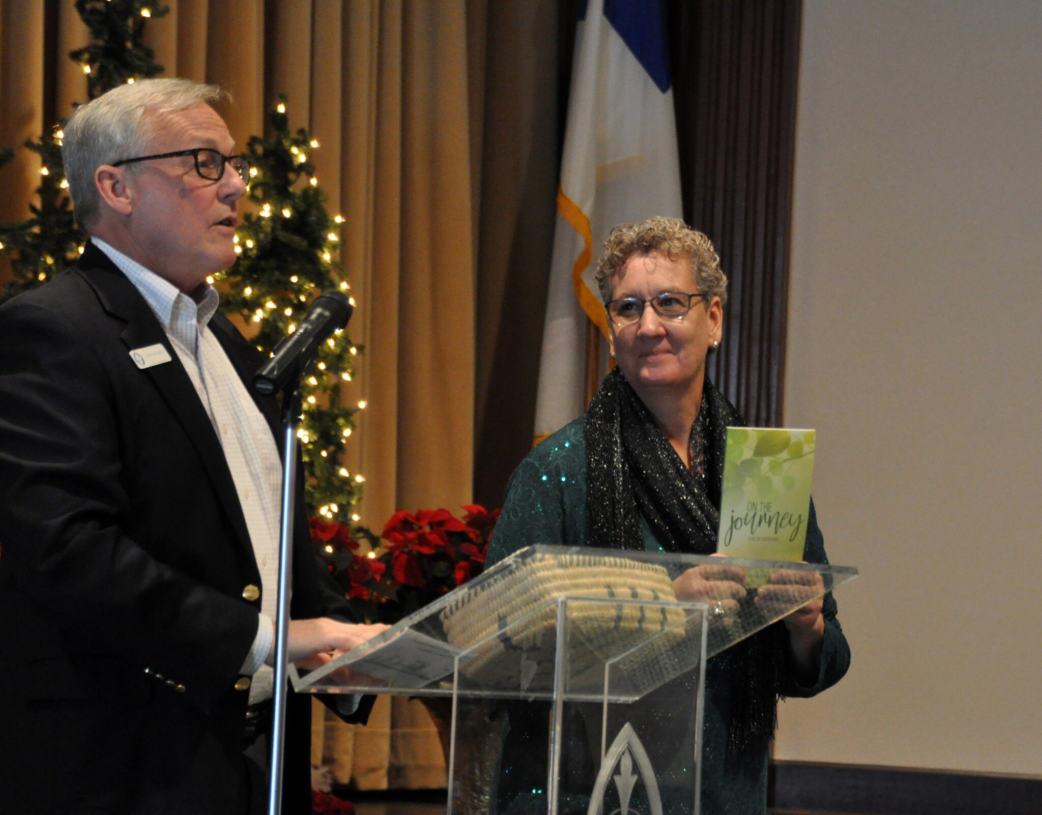 WMU Foundation president, David George, and WMU executive director, Sandy Wisdom-Martin, partner together at a previous WMU Week of Prayer event in 2019.