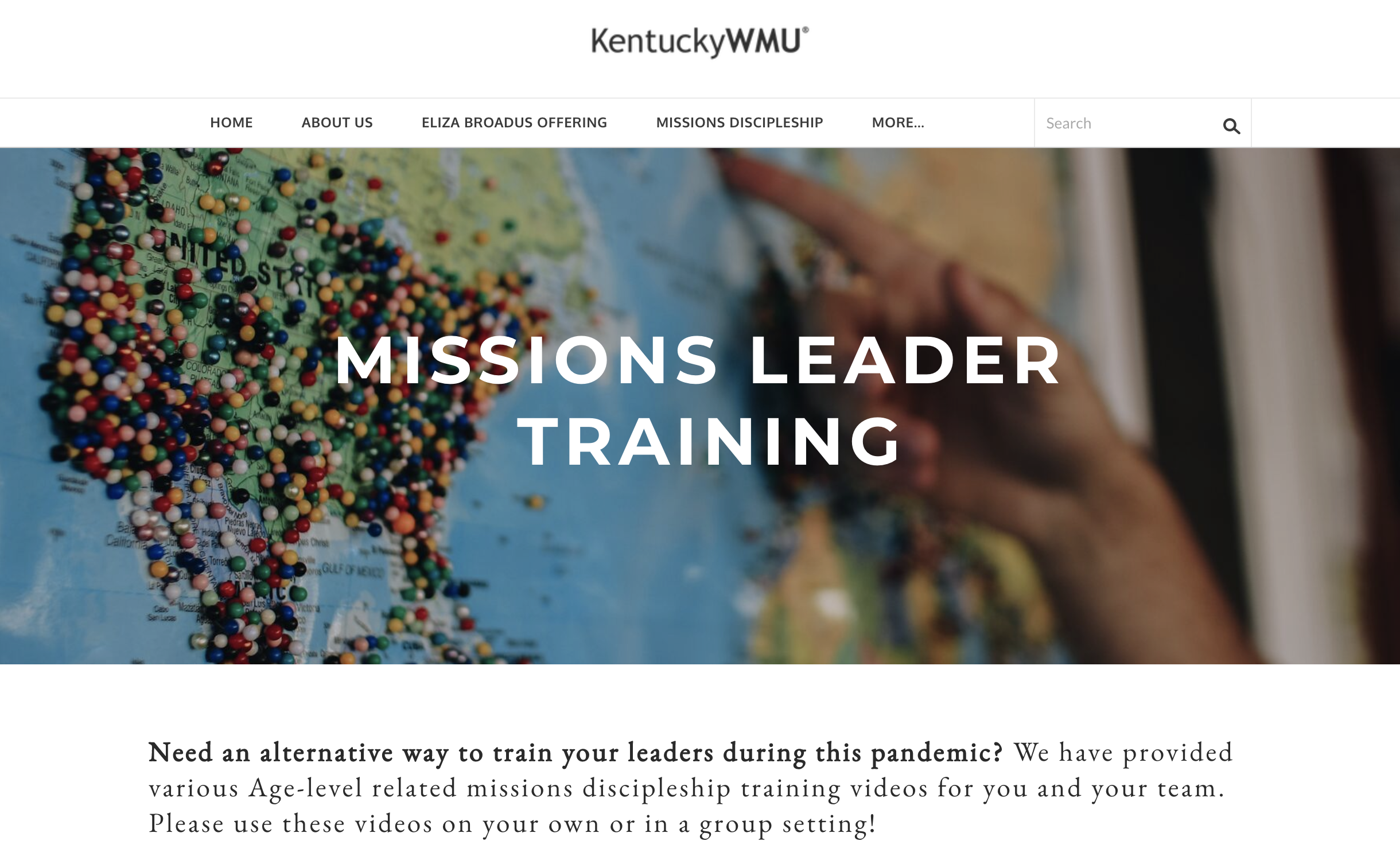 Kentucky WMU began utilizing missions training videos on their Missions Leader Training webpage to support missions education leaders and even parents who teach their children at home.