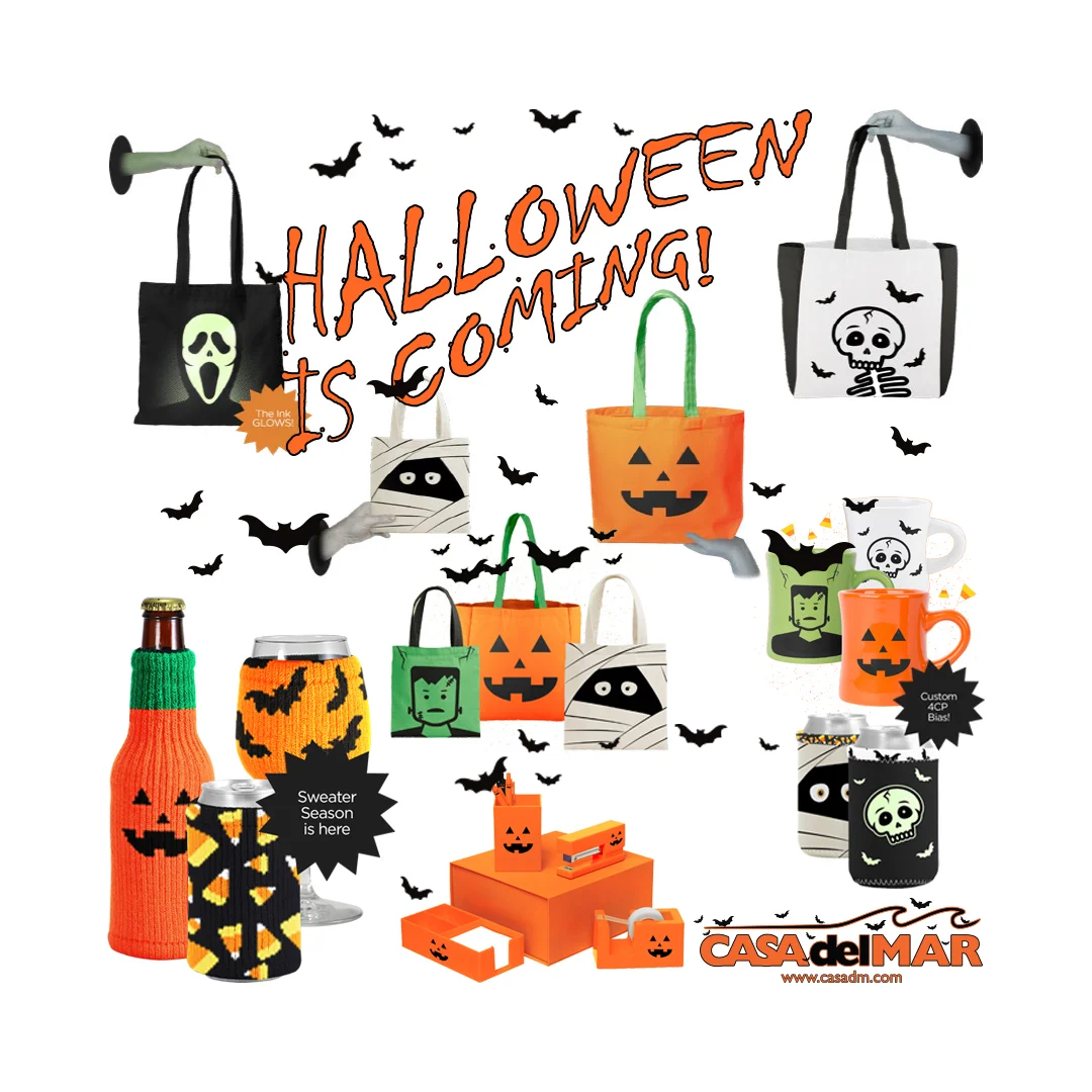 Halloween, Tote Bags, Bags, San Diego, Embroidery, Screen Printing, Graphic Design, Coozies, Mugs, Custom, Graphic Design, Logo, Branding, Promotional Products