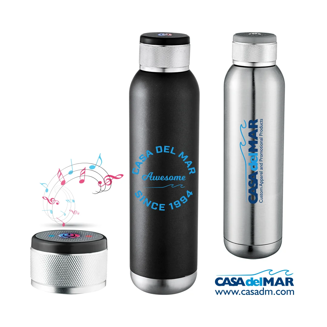 Re-useable Bottle, Water Bottle, Promotional Product, Bluetooth Speaker, San Diego, Embroidery, Screen Printing, Tradeshow Giveaways, Design, Del mar