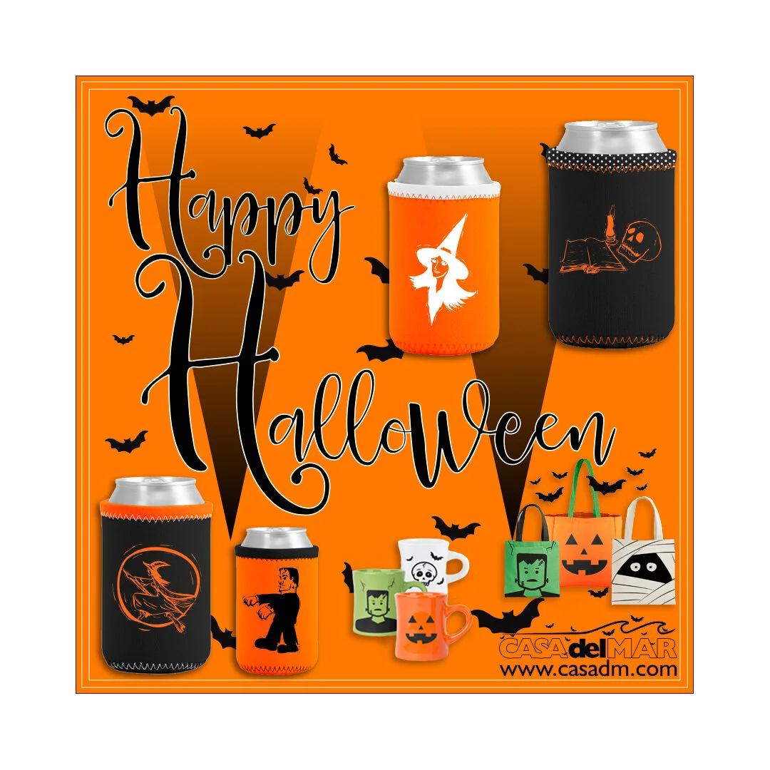 Halloween, Koozies, Can Coolers, Mugs, Tote Bags, Promotions Products, Swag