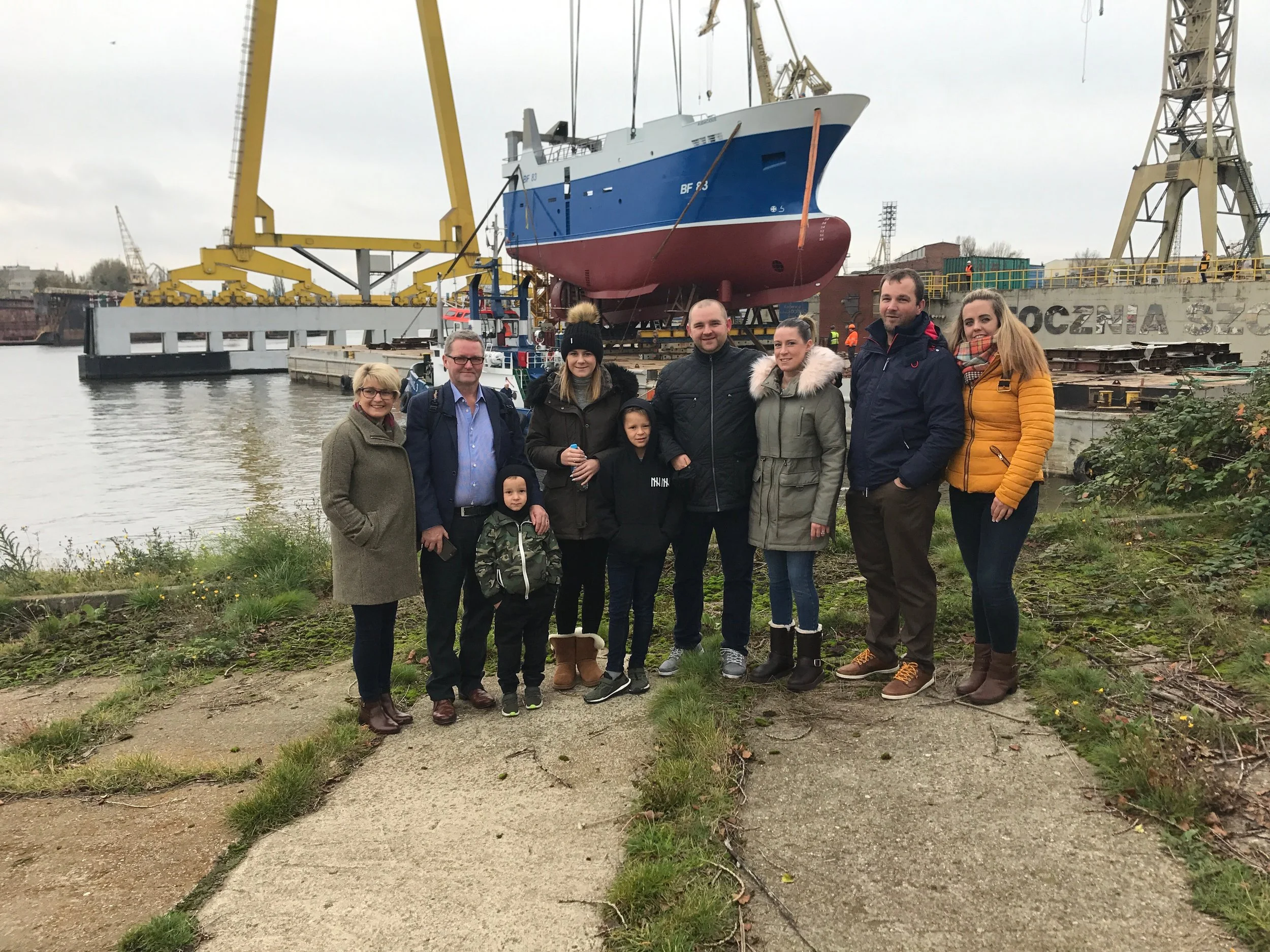 Generations at sea - the Gatt and Reid families celebrate the new Audacious.