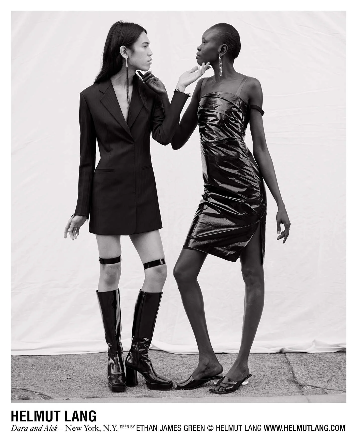 Dara and Alek Wek. Photo: Ethan James Green/Courtesy of Helmut Lang via The Cut
