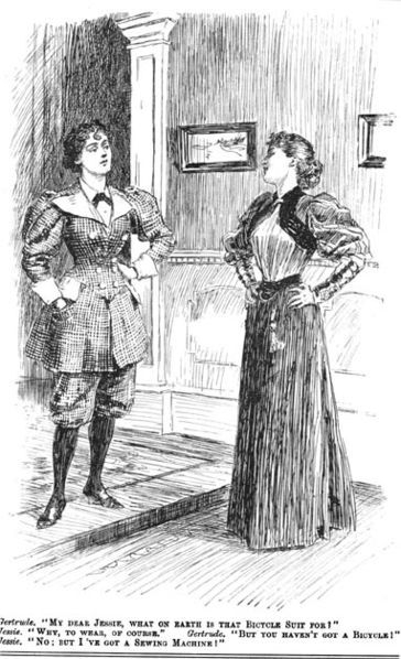 'The Bicycle Suit' caricature Punch magazine (1895)