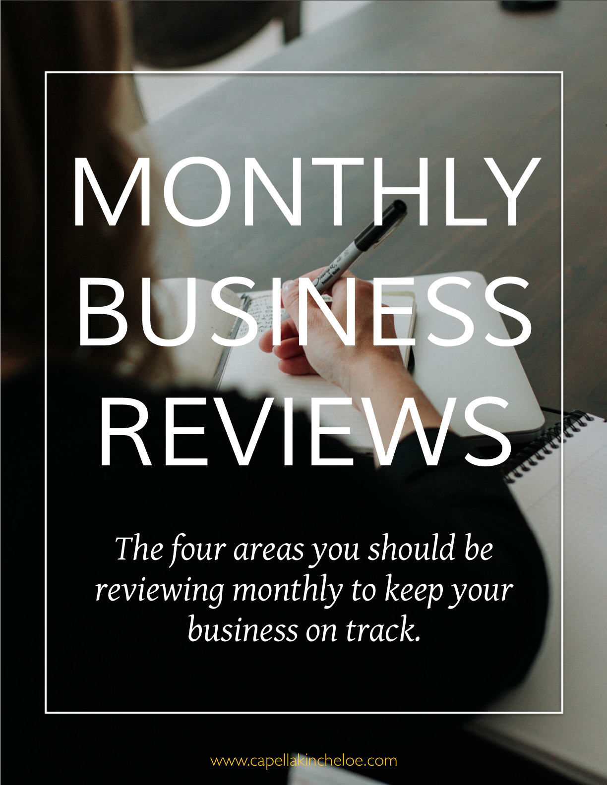 Want to know how your business stacks up? Schedule monthly reviews to make sure that your business is on track in four different areas. You'll be sure to know what needs more attention and what is growing faster than you imagined!
