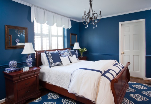 Blue bedroom from Atlanta interior designer Grayson Pratt who talks with us today about the interior design business