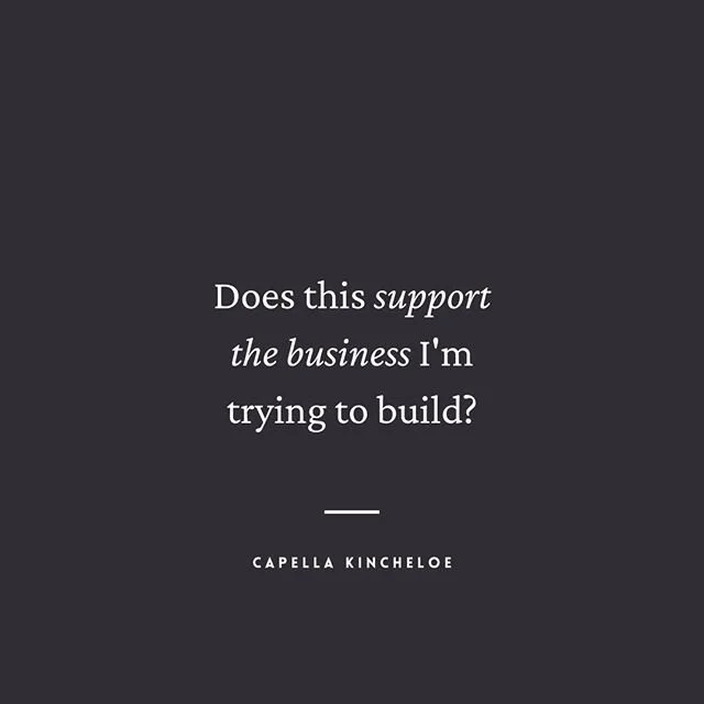 Does this support the business I'm trying to build?⁠
⁠
Things going on in your business that feel a little off or too hard?⁠
⁠
Maybe you are doing something that isn't in support of the business you are building.⁠
⁠
Just some thoughts for Thursday.⁠
