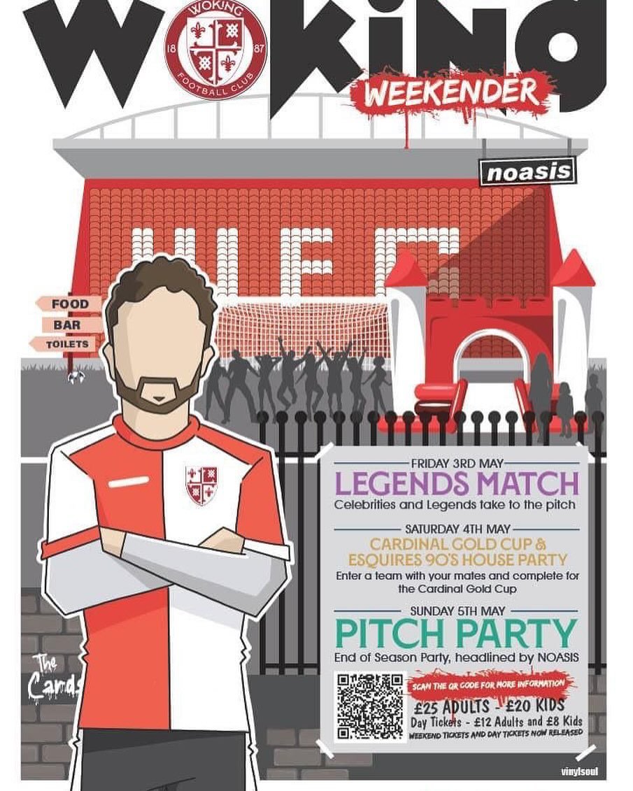 Hey all!!!! We are playing LIVE at Woking FC on Sunday 5th May early evening (before ANOTHER day off), it&rsquo;s going to be a blast and you&rsquo;re going to love it! Our friends at @wokingfc and  @shynefest promise you an amazing day out!!! Come j