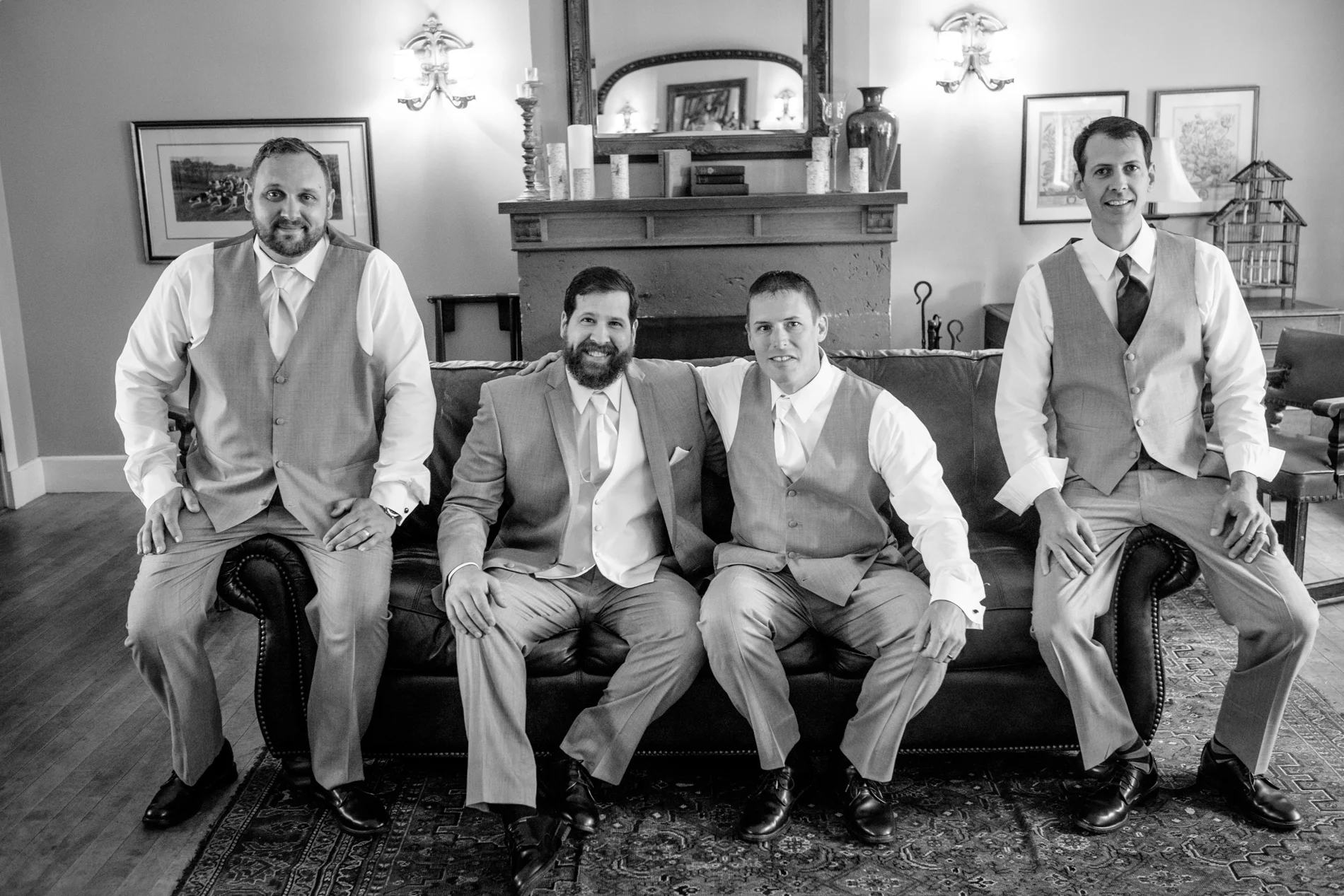 Groom and groomsman portrait.