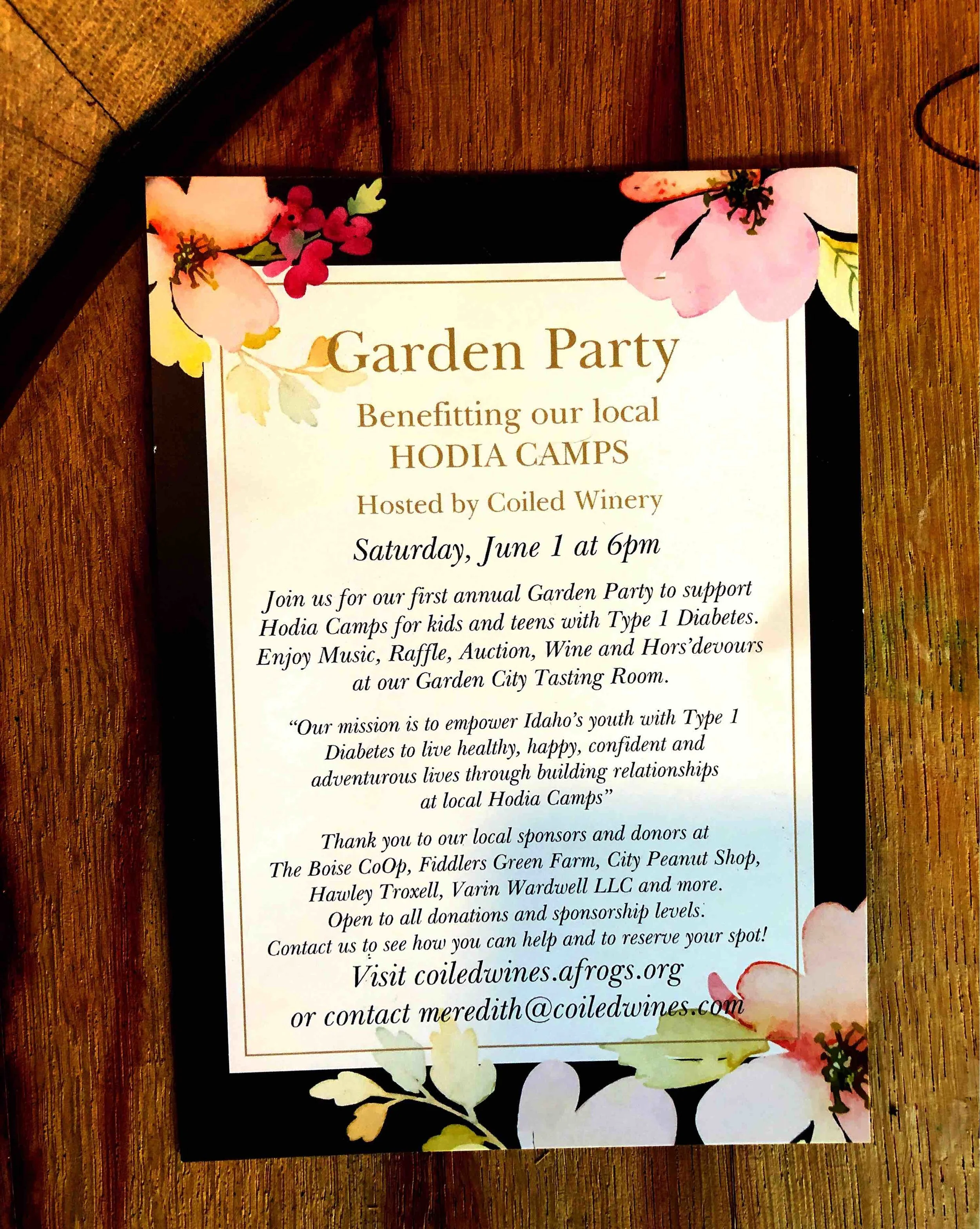 Garden Party Benefitting our local HODIA CAMPS