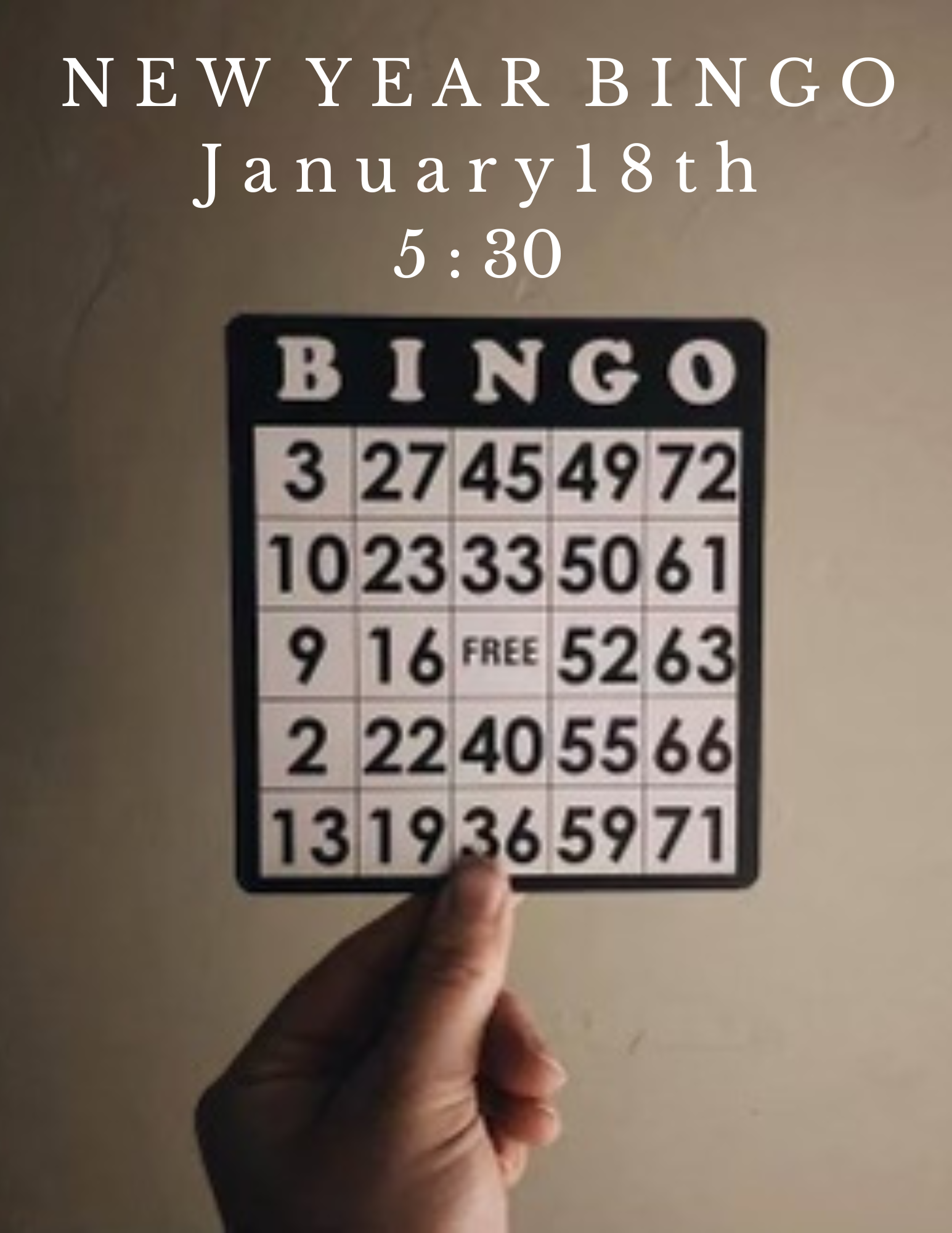 New Year Bingo