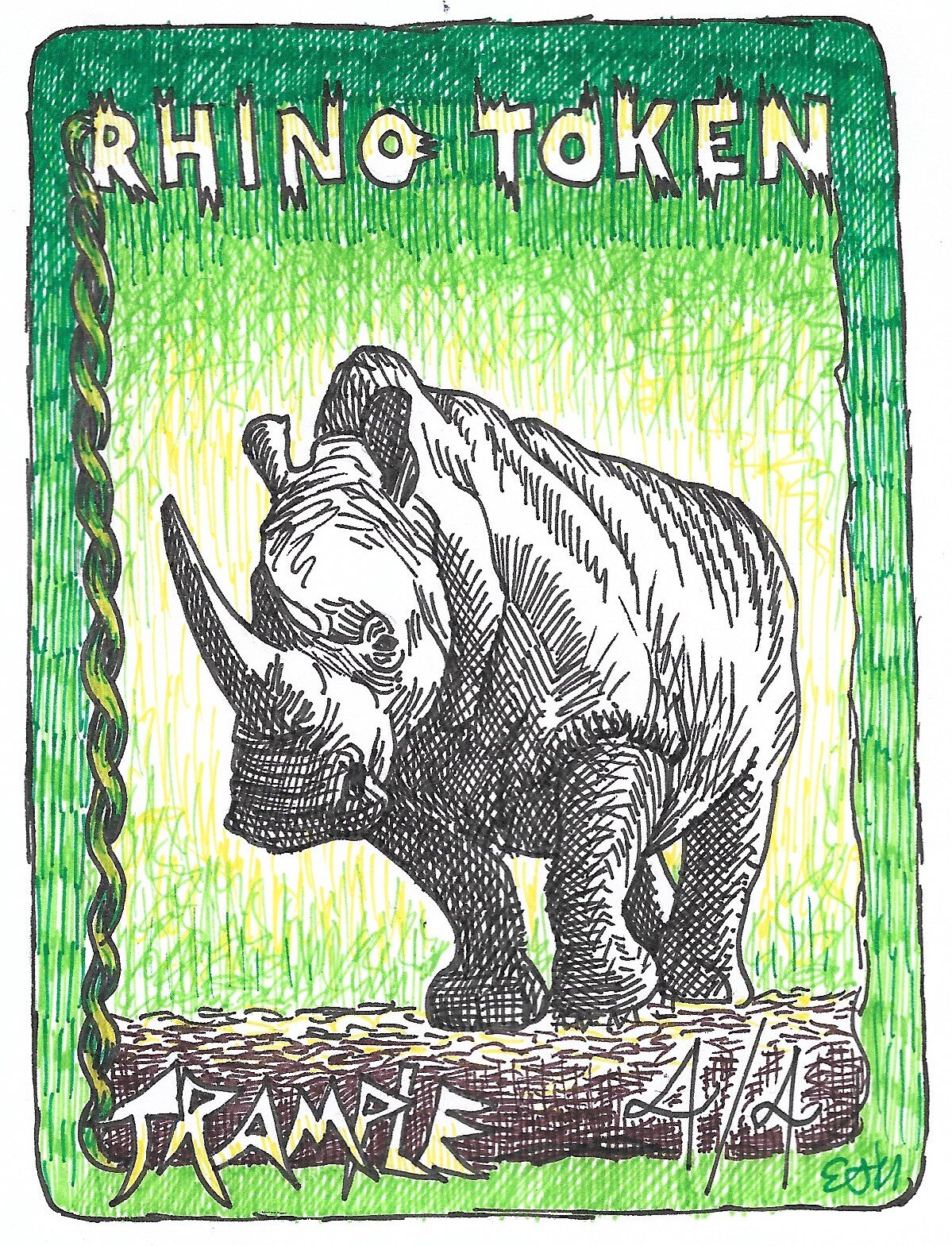 Rhino Token (Magic the Gathering)