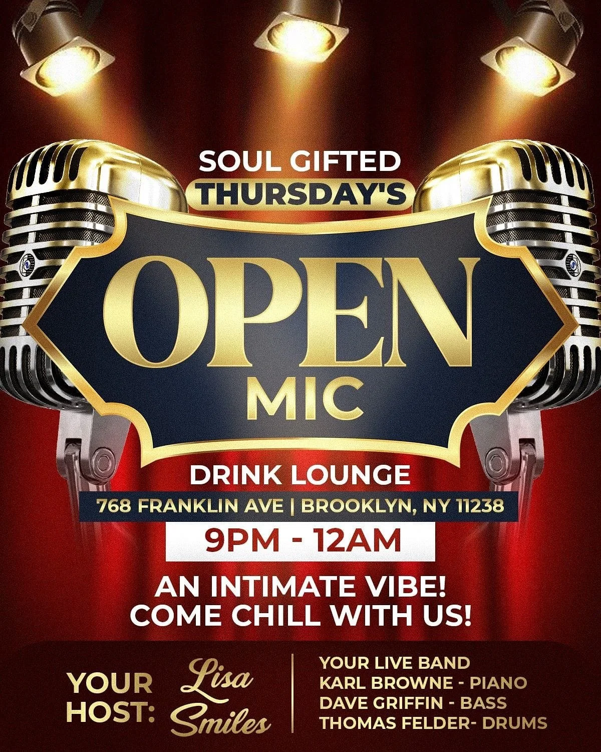 Live music every Thursday 🎶 
With @lisasmilezband 
Good vibes, great beats, and unforgettable memories await at Brooklyn&rsquo;s favorite drink lounge.

#BrooklynVibes #DrinkDanceVibe #GoodTimesInBrooklyn #BrooklynNightlife #livemusic #EatDrinkLoung