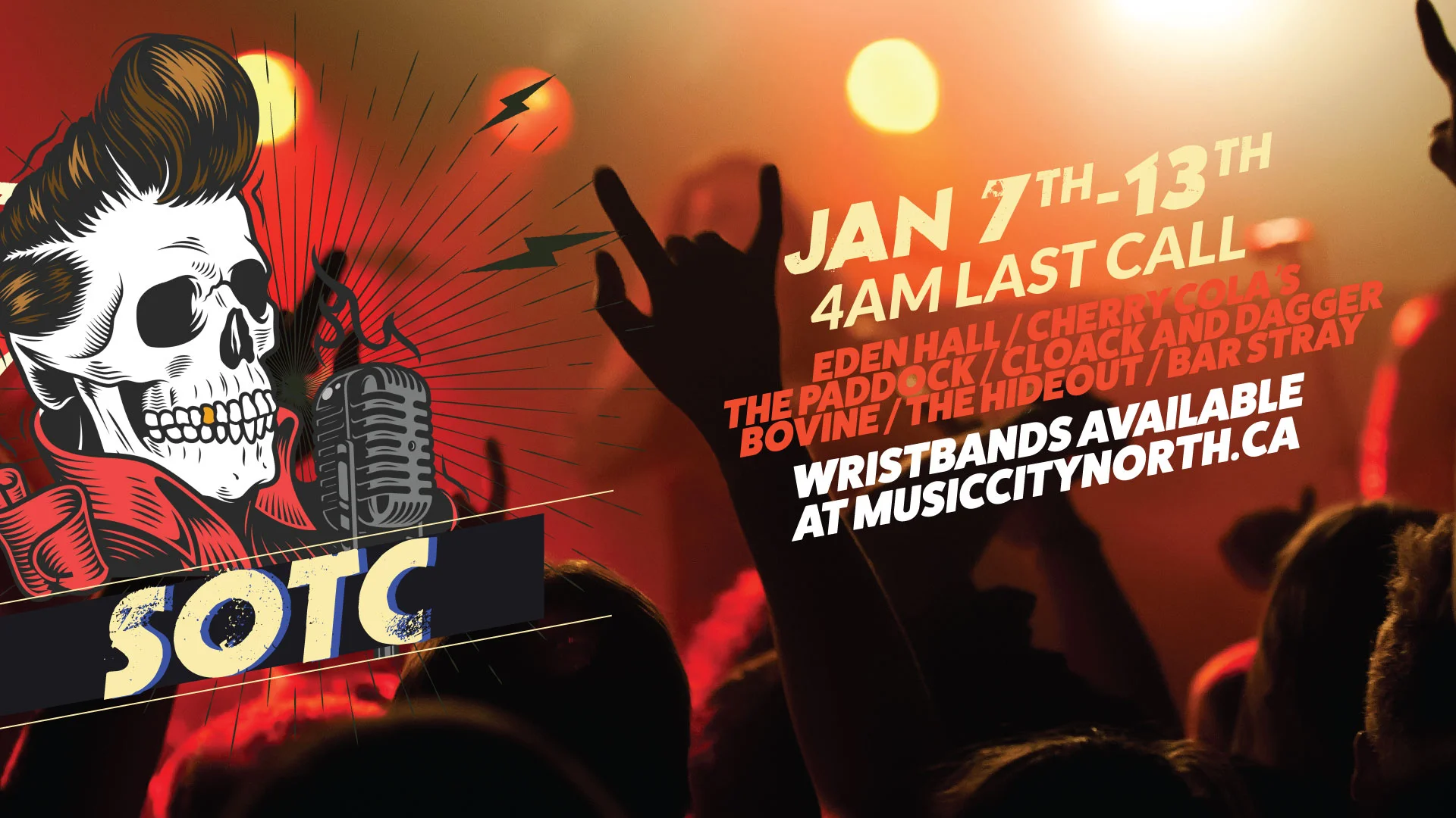 SOTC - Soundtrack of the City is a mini festival hosted by Music City North in a key areas of Toronto's music scene. FULL FESTIVAL EVENT: https://www.facebook.com/SoundtrackOfTheCity Get your wristbands now for a reduced rate and be part of the community!