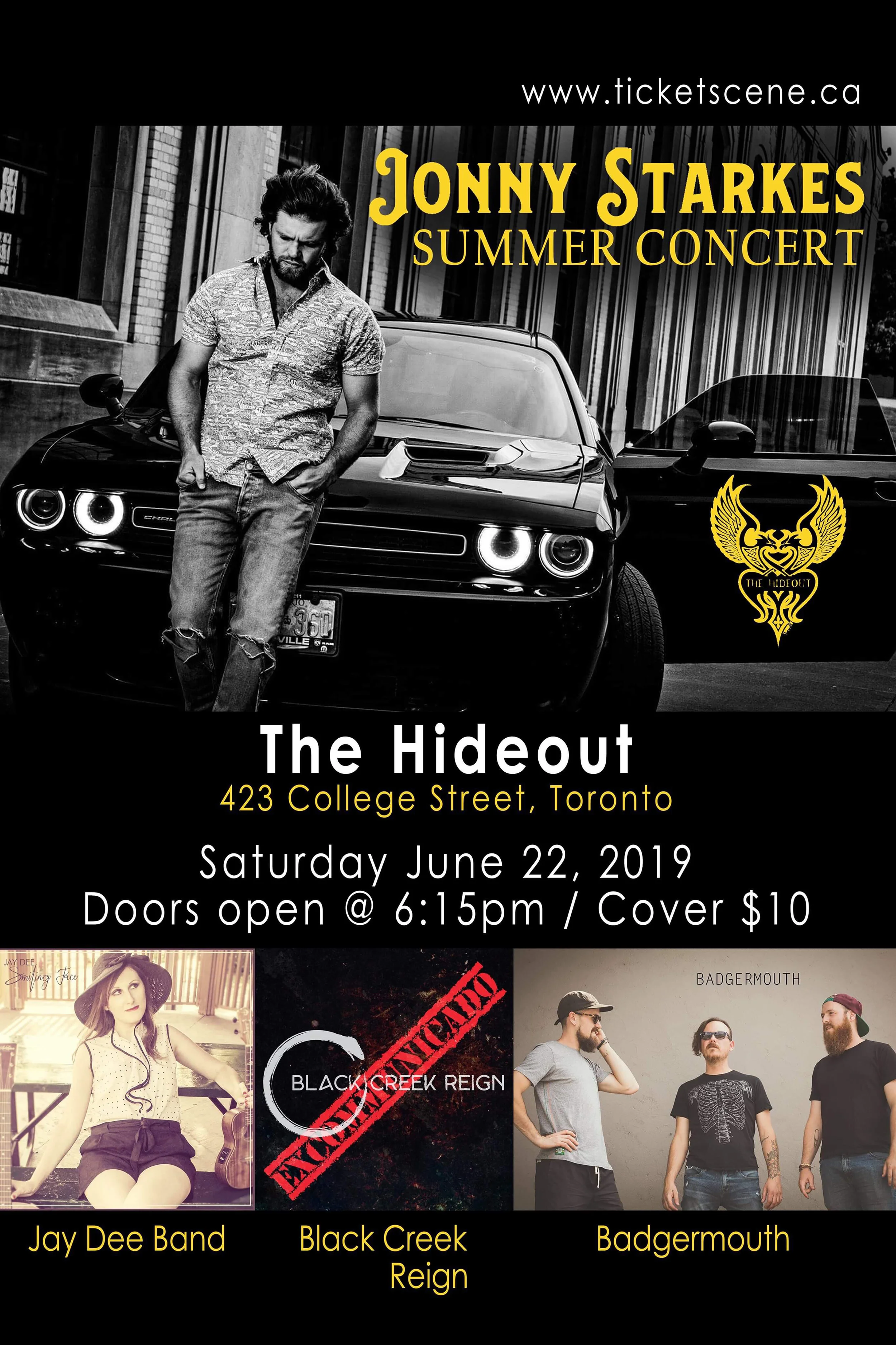 June 22nd come out and kick off the summer right as Jonny Starkes brings you his Father’s Boy album at The legendary Hide Out along with supporting acts such as Black Creek Reign, Jay Dee Band and Badger Mouth! This will be a night for the books! Get your tickets now and we’ll see you at the show! Doors @6:15pm Show @7:00pm Cover $10 19+