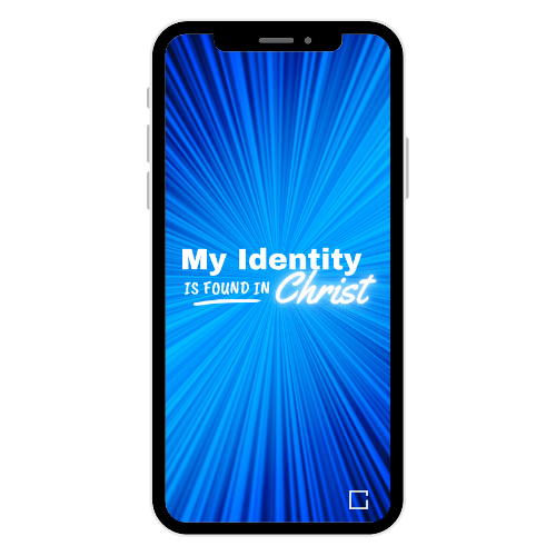 iPhone Wallpaper - Identity is Found in Christ - Blue Lights