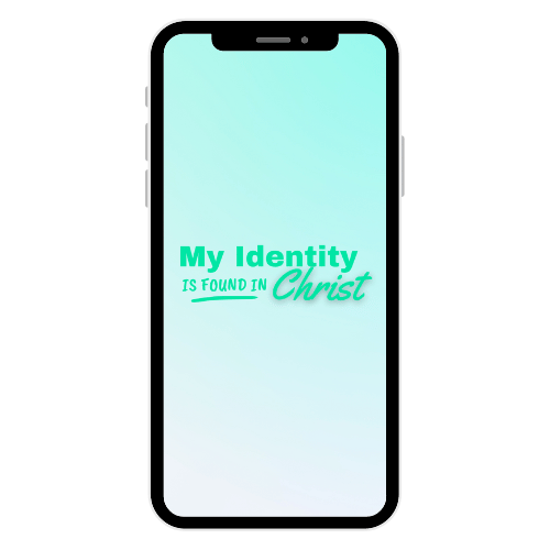 iPhone Wallpaper - Identity is Found in Christ - Light Teal